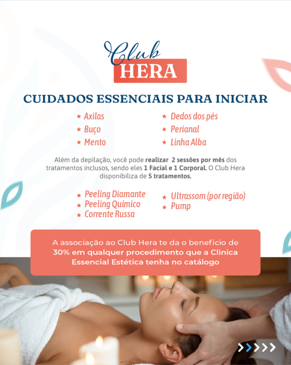 Club Hera - 30% de Desconto em Procedimentos Estéticos | Clínica Essencial Estética
